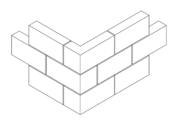 Cast stone ashlar block corner detail